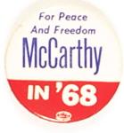 McCarthy Peace and Freedom