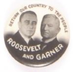 FDR Return Our Country to the People Jugate