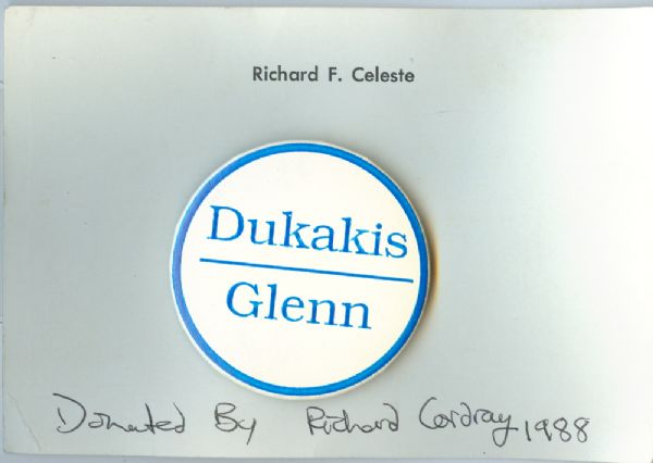 Dukakis-Glenn Proposed Ticket with Original Card