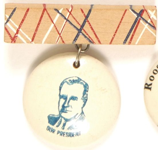 Roosevelt Ceramic and Wooden Pin