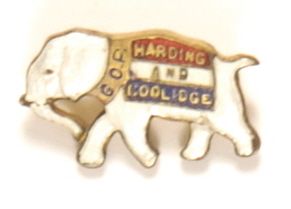 Harding-Coolidge Enamel Elephant