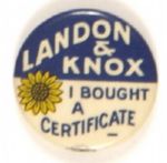 Landon and Knox Certificate Pin