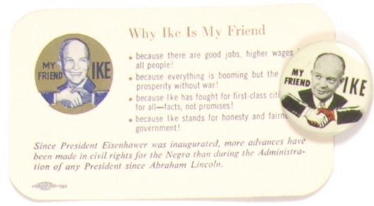 Ike Civil Rights Pin and Card