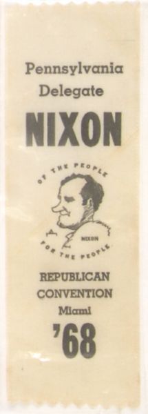 Nixon Pennsylvania Delegate Ribbon
