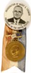 Truman Inaugural Pin, Medal, Ribbon