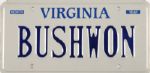 Bush Won, 2000 Virginia License Plate
