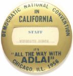 Stevenson Democratic National Convention Staff Pin