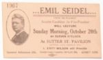 Emil Seidel Socialist Speech Ticket
