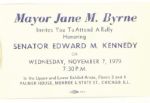 Mayor Byrne, Ted Kennedy Rally Card