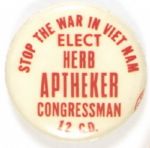 Herb Aptheker, anti Vietnam War Campaign Pin