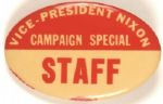 Vice President Nixon Campaign Special Staff Pin