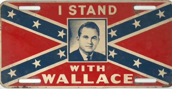 I Stand With Wallace Confederate License Plate