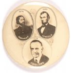 Coolidge, Fremont, Lincoln Pinback