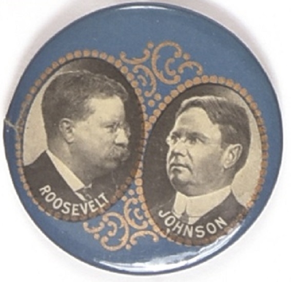 Roosevelt, Johnson Rare 1912 Filigree Jugate
