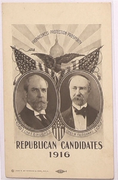Hughes, Fairbanks Republican Candidates Postcard