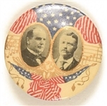 McKinley-Roosevelt Round Musical Notes Celluloid