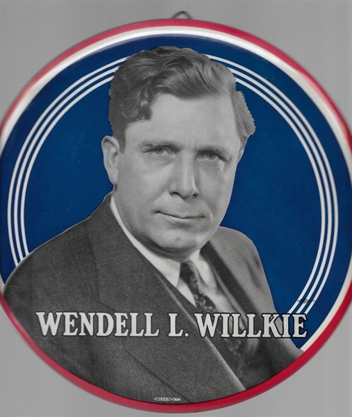 Wendell Willkie Giant 9 Inch Parisian Novelty Badge