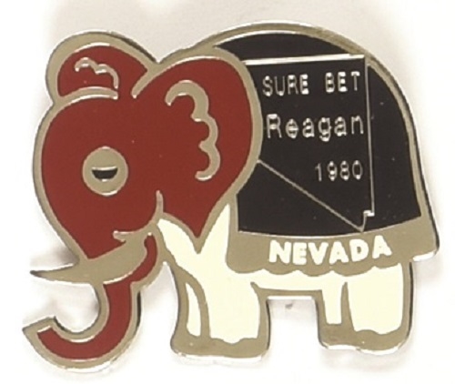 Reagan Nevada Sure Bet Enamel Elephant Pin