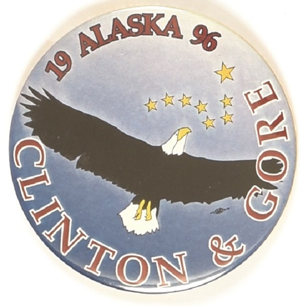 Clinton and Gore Alaska 1996 Soaring Eagle Pin