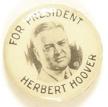 Hoover for President Different Portrait Celluloid