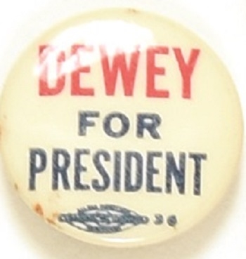 Dewey for President Unusual Small Celluloid
