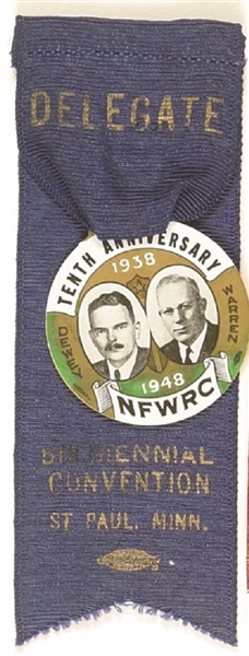 Dewey, Warren NFWRC Delegate Badge