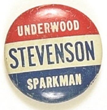 Stevenson, Sparkman, Underwood West Virginia Coattail