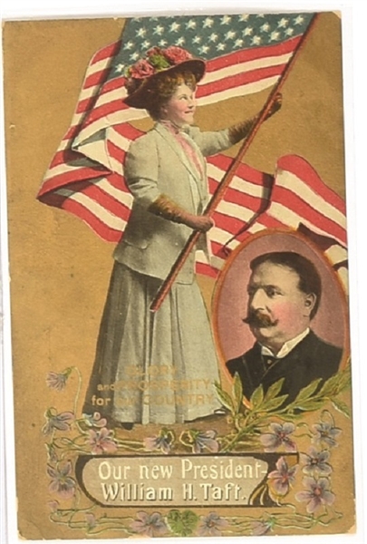 Taft Patriotic Woman Postcard