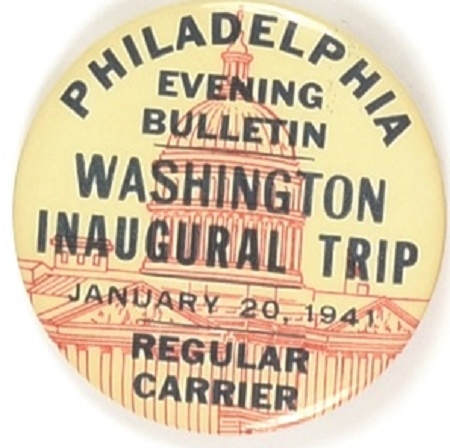 FDR Philadelphia Bulletin 1941 Inaugural Pin