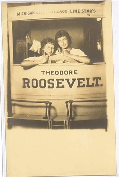 Theodore Roosevelt Michigan-Chicago Line Postcard