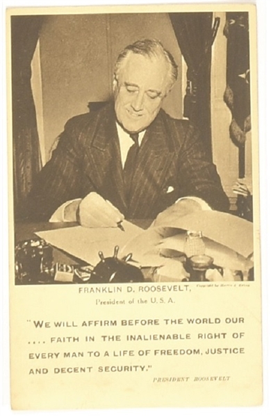Roosevelt Freedom and Justice Postcard