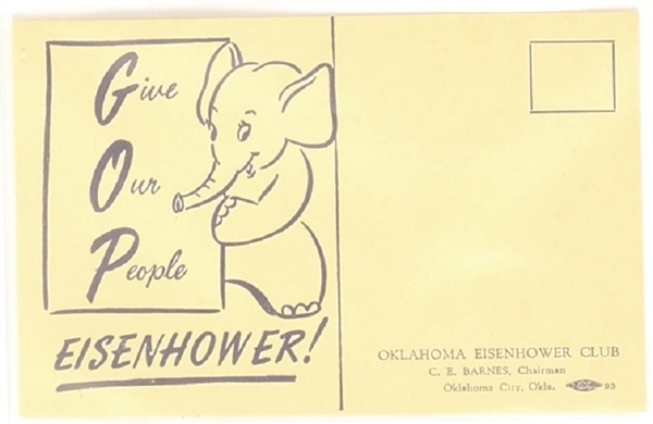 Eisenhower GOP Oklahoma Postcard