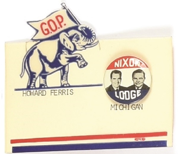 Nixon, Lodge Name Card and Pin