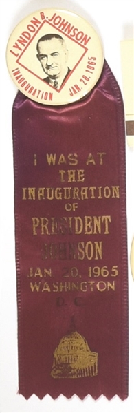 Lyndon Johnson Inaugural Pin and Ribbon