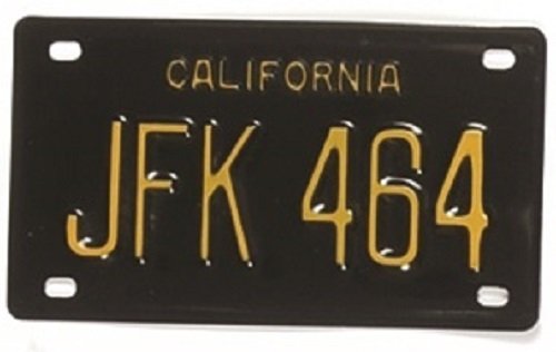 John F. Kennedy JFK 464 California License