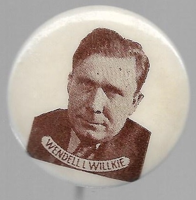 Wendell Willkie Brown and White Celluloid 