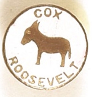 Cox and Roosevelt Scarce Enamel Stud