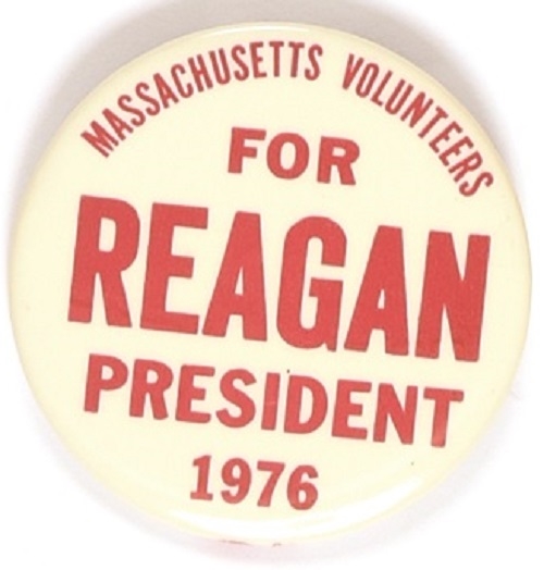 Massachusetts Volunteers for Reagan 1976 Celluloid