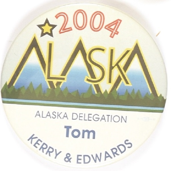 Kerry, Edwards Alaska Delegation Personalized Pin