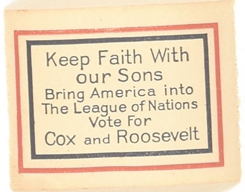 Cox, Roosevelt League of Nations Stamp