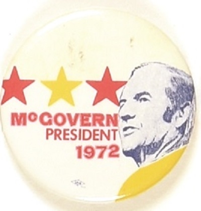 McGovern Red and Yellow Stars Celluloid