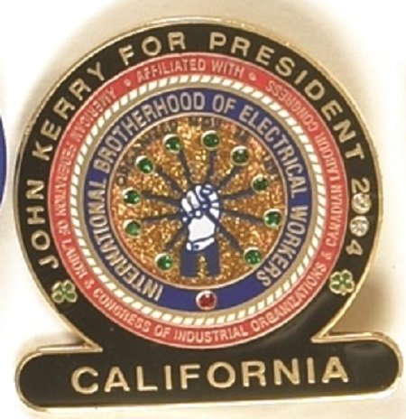 Kerry Rare California IBEW Pin