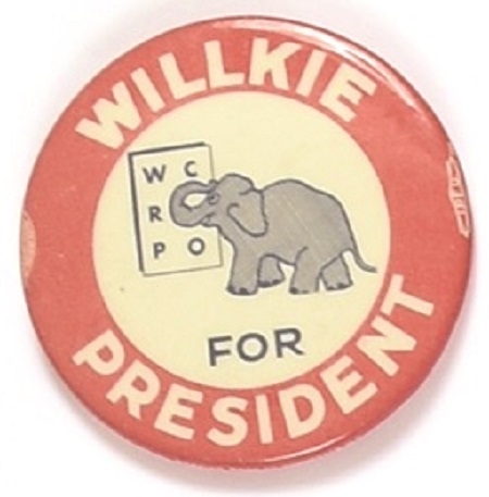 Willkie for President Eye Chart Pin