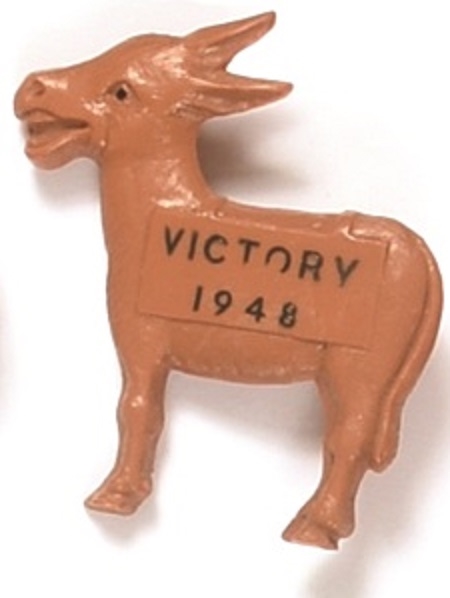 Truman Victory 1948 Plastic Donkey Pin