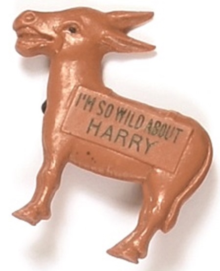 Wild About Harry Truman Plastic Donkey Pin