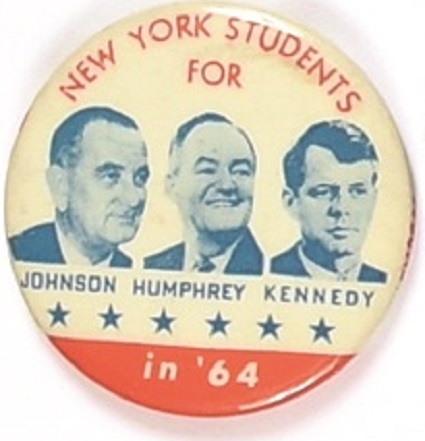 Johnson, Humphrey, Kennedy New York Coattail