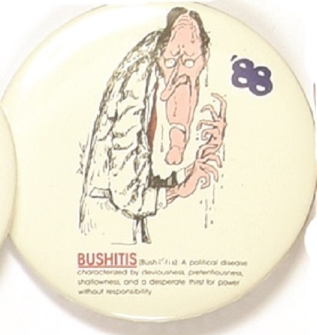 Anti Bush Bushitis Cartoon Pin