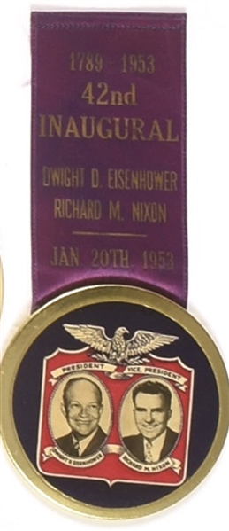 Eisenhower, Nixon Jugate with 1953 Ribbon