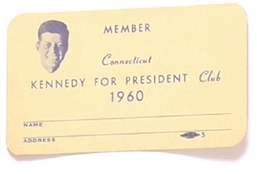 Connecticut Kennedy Club Membership Card