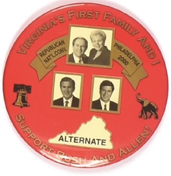 George W. Bush Virginias First Family Alternate Delegate Pin